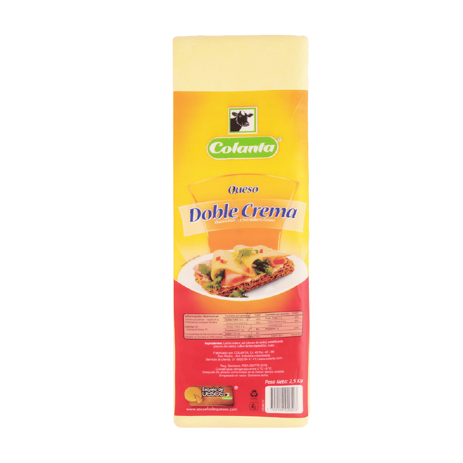 Queso Doble Crema Colanta Bloque X 2500 g